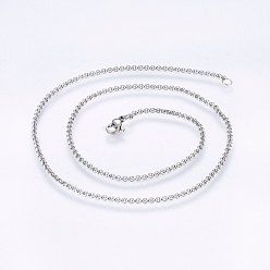 Stainless Steel Color 304 Stainless Steel Rolo Chain Necklaces, with Lobster Claw Clasps, Stainless Steel Color, 16.5 inch(42cm), 2mm