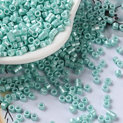 Medium Aquamarine Baking Paint Glass Seed Beads, Cylinder, Medium Aquamarine, 2.5x2mm, Hole: 1.4mm, about 45359pcs/pound