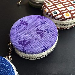 Medium Purple DIY Macaron Coin Purse Kits, Including Aluminium Macaron Bag Button, Zipper, Cloth, Needle & Thread, Medium Purple, Finish Product: 6.2cm