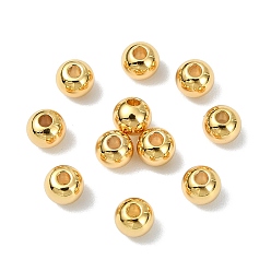 Real 18K Gold Plated SHEGRACE Brass Beads, Round, Long-Lasting Plated, Cadmium Free & Nickel Free & Lead Free, Real 18K Gold Plated, 4x3.5mm, Hole: 1mm