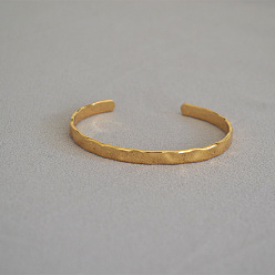 show as picture Minimalist Vintage Brass Gold Open Cuff Bracelet - Unique, Elegant, Texture.