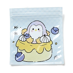 Penguin Square Plastic Packaging Zip Lock Bags, with Cartoon Animal Pattern, Top Self Seal Pouches, Penguin, 10.9x10x0.15cm, Unilateral Thickness: 2.5 Mil(0.065mm)
