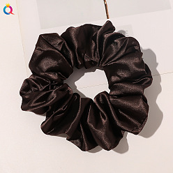 B175 - Extra Large Hair Bun Maker - Coffee Color Chic Fabric Bow Hair Scrunchies for Women, 15cm Big Bowknot Headbands Accessories