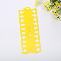 Yellow Plastic Cross Stitch Thread Plate, Embroidery Floss Organizer, Sewing Accessories Board with 20 Holes, Yellow, 80x200x1.5mm