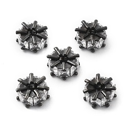 Черный Латунные микро проложить кубического циркония бусы, долговечный, стойки покрытие, чёрные, 8.5x4.5 мм, отверстие : 3 мм