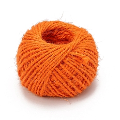 Orange 50M Round Jute Cord, for Gift Wrapping, Party Decoration, Orange, 2mm, about 54.68 Yards(50m)/Roll