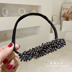 Dark blue (crystal hair stick) Crystal Hair Bun Maker Headband for Easy Updo Hairstyles with Volume and Texture