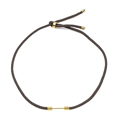 Gray Adjustable Nylon Cord Necklace Making, with Brass Beadable Bar, Golden, Gray, 18.11x0.16 inch(46x0.4cm)