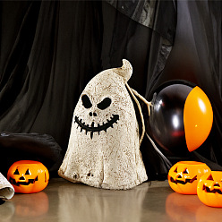 Ghost Halloween Theme Plastic Figurine Display Decorations, Miniature Ornaments, for Home Decoration, Ghost, 30x36x50mm
