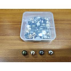 Mixed Color Alloy Shank Buttons, 1-Hole, Dome/Half Round, Antique Bronze & Gunmetal & Light Gold & Platinum, 11.5x10mm, Hole: 1.5mm, 4colors, 20pcs/color, 80pcs/box