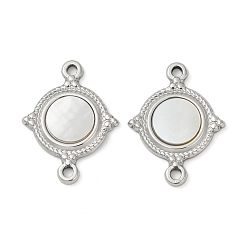 Нержавеющая Сталь Цвет 304 плоские круглые подвески-соединители из натуральной белой нержавеющей стали, цвет нержавеющей стали, 22x16.5x2.5 мм, отверстие : 1.6 мм