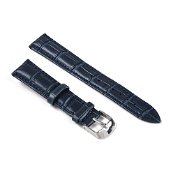 Морской Синий Кожа смотреть группы, с 201 пряжками из нержавеющей стали, регулируемые ремешки для часов, Marine Blue, 8.9~12.4x1.8~1.9x0.5 см, 2 шт / комплект