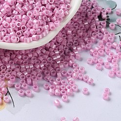 Pearl Pink Baking Paint Glass Seed Beads, Cylinder, Pearl Pink, 2.5x2mm, Hole: 1.4mm, about 45359pcs/pound