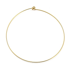 Golden Vacuum Plating 202 Stainless Steel Wire Choker Necklace, Rigid Necklace for Women, Golden, Inner Diameter: 5.55 inch(14.1cm)