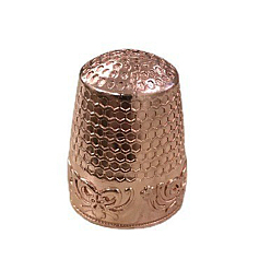 Rose Gold Brass Sewing Thimbles, Fingertip Protector Tools, DIY Craft Accessories, Column, Rose Gold, 17.6mm