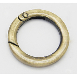 Antique Bronze Alloy Spring Gate Rings, O Rings, Antique Bronze, 35x5mm, Inner Diameter: 25mm