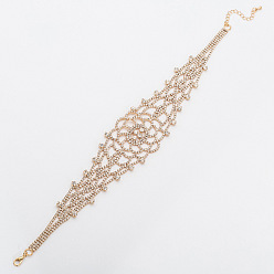 Doré  Collier floral étincelant avec diamant et design creux pour la mode discothèque - n