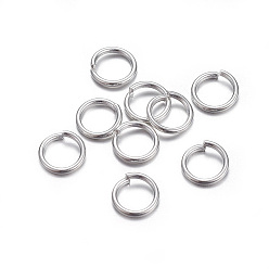 Silver 304 Stainless Steel Open Jump Rings, Round, Silver Color Plated, 20 Gauge, 6x0.8mm, Inner Diameter: 4.5mm