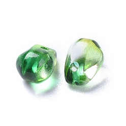 Lime Green Transparent Glass Charms, Dyed & Heated, Faceted, Teardrop, Lime Green, 6x5.5x6.5mm, Hole: 0.8mm