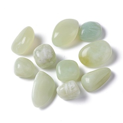 New Jade Natural New Jade Beads, Tumbled Stone, Vase Filler Gems, No Hole/Undrilled, Nuggets, 16.5~29x13.5~19x8~15mm, about 146pcs~234pcs/1000g.