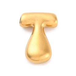 Letter T 304 подвески из нержавеющей стали, буквенное очарование, ионное покрытие (ip), реальный 18 k позолоченный, Письмо T, 22x15x6.5 мм, отверстие : 3.5x2.2 мм