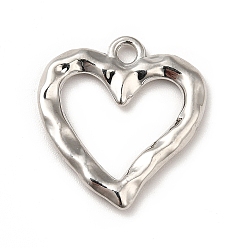 Платина Стойки подвески обшивки сплава, без кадмия и без свинца, сердце прелести, платина, 20x18.5x2 мм, отверстие : 1.8 мм