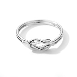 silver Minimalist Knot Line 18k Gold Cubic Zirconia Ring for Women, Infinity Band Couple Gift Jewelry