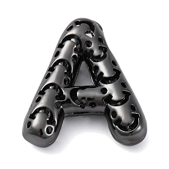 Letter A Латунные подвески, стойки покрытие, долговечный, без кадмия и без свинца, подвески с полыми буквами, буква a, 21.5x19x6.5 мм, отверстие : 4.7x3 мм