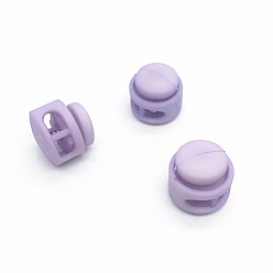Lilac Nylon Cord Locks Clip Ends, Double Hole Drawstring Stopper Fastener Buttons, Lilac, 1.7cm, Hole: 6mm