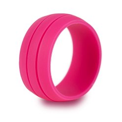 rose red Fashionable Silicone Ring for Couples - Punk Style, Sporty, 8.5mm Width