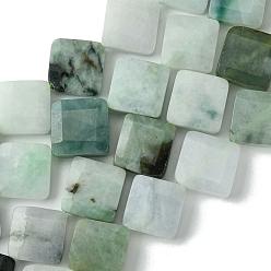 Jadeite Natural Myanmar Jadeite Beads Strands, Faceted, Rhombus, 15~16x15~16x4.5~5mm, Hole: 1mm, about 26pcs/strand, 15.87''(40.3cm)