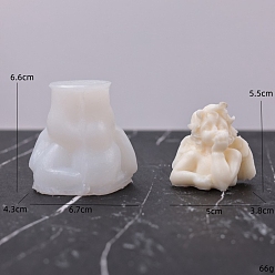 Белый 3d angel diy пищевые силиконовые формы для свечей, формы для ароматерапевтических свечей, формы для изготовления ароматических свечей, белые, 6.6x6.7x4.3 см, Внутренний диаметр: 5.5x5x3.8 cm