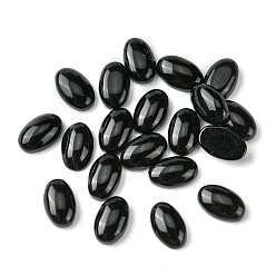 Black Stone Synthetic Black Stone Cabochons, Oval, 6x4x2~2.5mm
