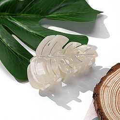 Белый Заколки для волос в форме когтей из ацетата целлюлозы, аксессуары для волос для женщин и девочек, лист, белые, 91x60 мм