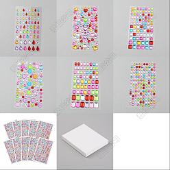 Mixed Shapes 8 шт. 7 стили акриловые стразы самоклеящиеся наклейки, Водонепроницаемые блестящие наклейки с гранеными сердечками и кристаллами для декоративных подарков на вечеринке, разнообразные, 3.5~8x3.5~6x1.5~2 мм