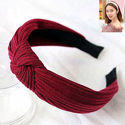 110509237 Knitted Solid Color Fabric Cross Knot Headband for Women - Hair Accessories 0509