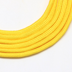 Золотистый 7 внутренние сердечники веревки из полиэстера и спандекса, ровный цвет, для изготовления веревочных браслетов, золотые, 4~5 мм, около 109.36 ярдов (100 м) / пачка, 420~500 г / пачка