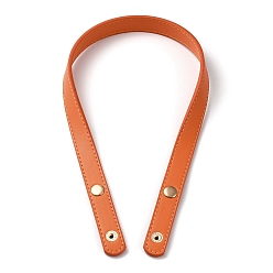 Coral PU Leather Bag Handles, with Iron Snap Button, Coral, 62x1.95x0.6cm