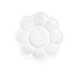 Белый Форма цветка сливы пластиковая акварель масляная палитра, лотки для смешивания красок, белые, 8.5 см