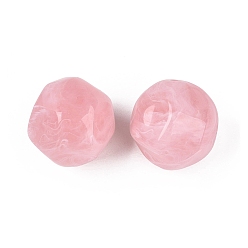 Pink Двухцветные непрозрачные акриловые бусины, имитация драгоценных камней, звезды вырезать круглые бусы, розовые, 30~31 мм, отверстие : 2.5 мм