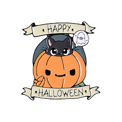 Pumpkin 15-Piece Halloween Alloy Brooch Set - Skulls, Demons, Ghosts & Enamel Badges for Clothing and Accessories