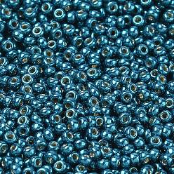 (RR5115) Duracoat Galvanized Poseidon Blue Миюки круглые бусины рокайль, японский бисер, 11/0, (rr5115) оцинкованный Duracoat Poseidon синий, 11/0, 2x1.3 мм, отверстие : 0.8 мм, Около 50000 шт / фунт