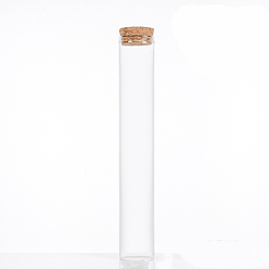 Clear Mini High Borosilicate Glass Bottle Bead Containers, Wishing Bottle, with Cork Stopper, Column, Clear, 18x3cm, Capacity: 100ml(3.38fl. oz)