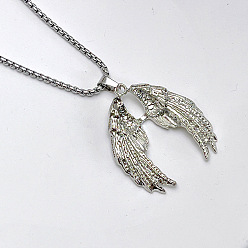 70cm Feather wings unisex necklace high-end sweater chain niche tide brand all-match corn chain pearl chain
