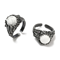 Говлит Манжеты из натурального хаулита, круглые, медные кольца, 13 мм