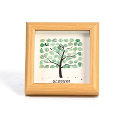 Красный Авантюрин Натуральный красный авантюрин квадрат с подставками для фоторамок из дерева, украшения для домашнего экрана, 120x120 мм