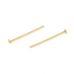 Golden 304 Stainless Steel Flat Head Pins, Golden, 15.5x0.6mm, Head: 1.4mm