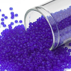 (8F) Transparent Frost Dark Sapphire Круглые бусины toho, японский бисер, (8 f) прозрачный морозный темный сапфир, 11/0, 2.2 мм, отверстие : 0.8 мм, Около 1110 шт / 10 г