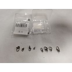 Нержавеющая Сталь Цвет 304 нержавеющая сталь застежка когтя омара, цвет нержавеющей стали, 10~20x6.5~12.5x3~5 мм, отверстие : 1~2.5 мм, 1 шт / стиль