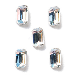 Кристалл K 9 кабошоны из стеклянного страза, задние и задние, прямоугольные, кристалл, 6x4x3 мм